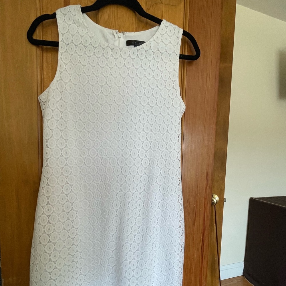 White sheath dress